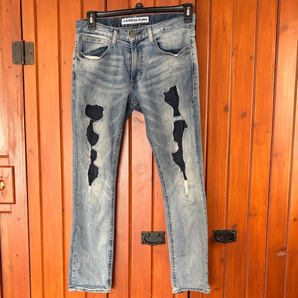 Express Rocco Slim Fit Jeans skinny leg Distressed size 30x30. WJ